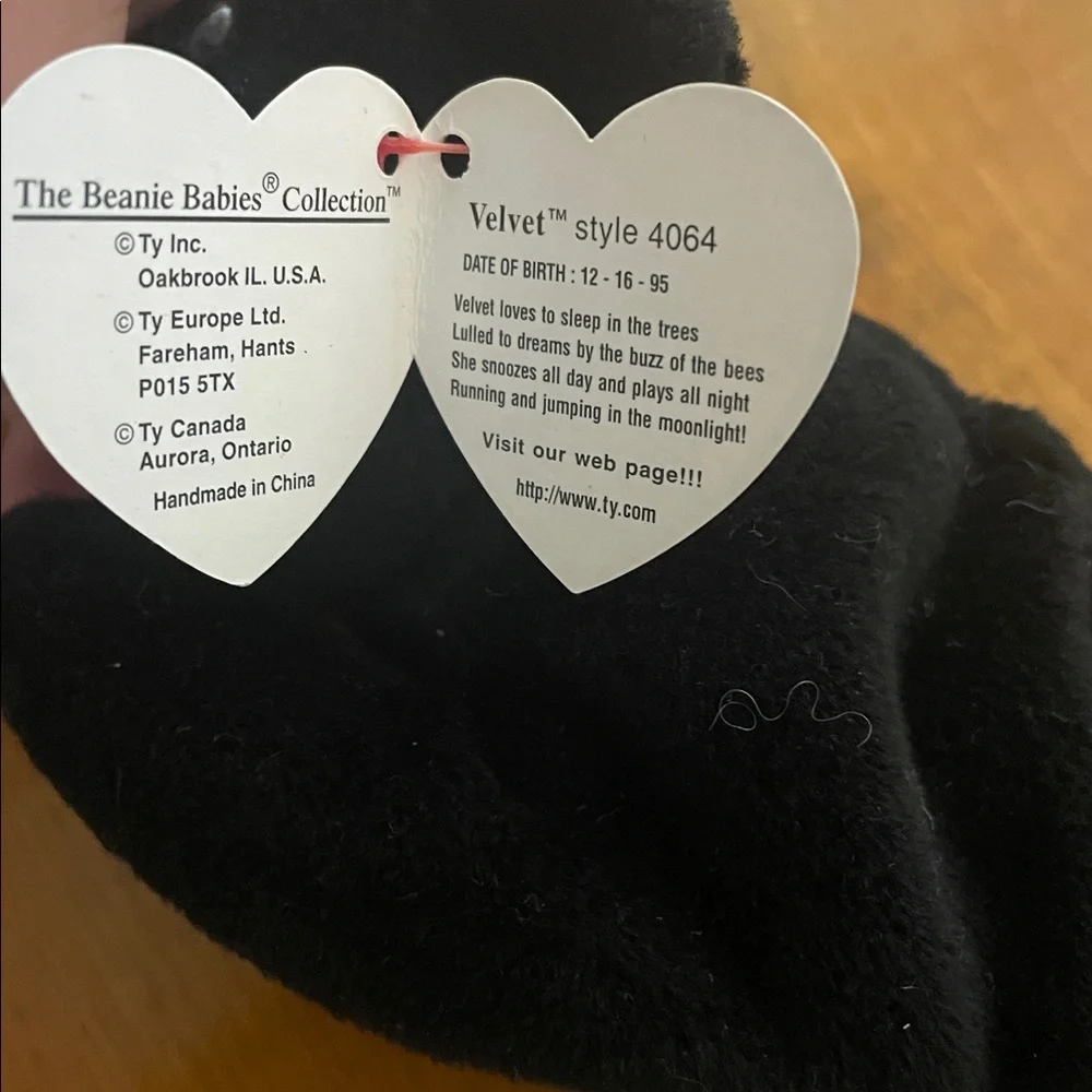 Ty NWT Black Velvet beanie baby